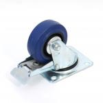 Lenkrolle 80 mm blau mit Stopfunktion